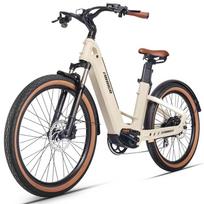 Elektrinis dviratis MIHOGO Air 26  750W variklis 2x48V 9.6AH dviguba baterija dvigubi diskiniai stabdžiai anglies pluoštas maksimali apkrova 125KG 48V 19.2AH (9.6+9.6) geltona