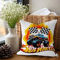 Hot Wheels Stitch Lucky Dragon Pillow Cover Sofa Cushion Cover Home Room Decoration Children Gift 12x12Inch white