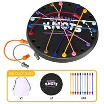New Bear Rope Knots Sensory Social Board Game Logical Thinking Challenge Twisted Connected Line Brain Strategy game Toys For Kid beige