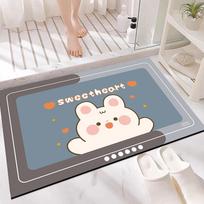 Diatom Mud Non-slip Absorbent Bathroom Floor Mat 40x60cm white