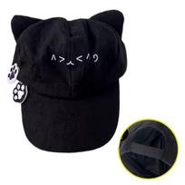 Cat Ears Fashion Cute Berets Caps Y2k Japanese Newsboy Hats Travel Casual Baseball Cap for Women Girls black