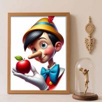 Disney Diamond Painting 5D Handmade DIY Pinocchio Diamond Stickers Home Room Decorations Gifts for Him Round 40x50cm