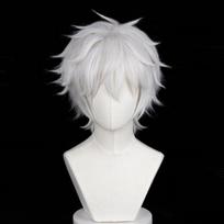 White Short Spiky Layered Synthetic Wig Unisex Male Anime Character Manga Style Halloween Convention Game Cosplay Daily Street gray