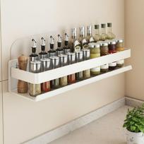 WallMounted Spice Rack Drill Installation MultiFunctional Kitchen Organizer for Renters, Cream_Single 50CM