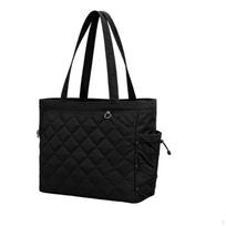 Tennis Tote Bag Waterproof Quilted Drawstring Closure Black juoda