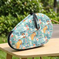 Table Tennis Racket Case HardCover Bag Shielded with Hand Strap for žalia