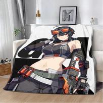 ZZZ Flannel Throw Blanket Zenless-Zone-Zero 3DPrint Soft Rug for Sofa Character Merchandise Winter Warm Fluffy Gift Game Blanket 75x100cm gray