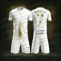 Specialus leidimas Ronaldo Nr.7 Futbolo Marškinėliai Šortai Rinkinys Moterims Vyrams Sportiniai Drabužiai Harajuku Vasaros Laisvalaikio Vaikams Marškinėlis Arba 2 Dalių Rinkinys 5XL