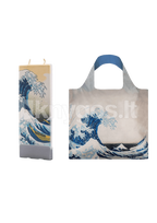 Dovanų rinkinys Žvakė FLATYZ „Hokusai – The Great Wave off Kanagawa“, 15 cm + LOQI pirkinių krepšys „Hokusai: The Great Wave“