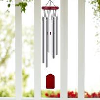 Square Wooden Hanging Tag Aluminum Tube Wind Chime 6 Metal Tubes Study Window Sill  Balcony Corridor Courtyard Hanging Decor white