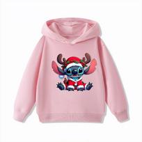 Disney Kalėdiniai drabužiai Stitch Vaikų džemperiai su gobtuvu Berniukų ir mergaičių drabužiai Rudens ir žiemos šilti vaikų džemperiai su gobtuvu 140 white