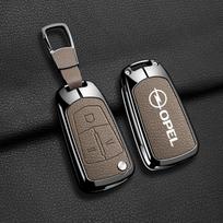 Metalinė Odinė Automobilio Raktų Dėklas Dangtelis Korpusas Opel OPC Vauxhall Astra Corsa Insignia Mokka Encore Vectra Zafira Meriva Priedams black