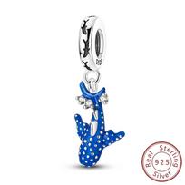copper Whale Shark Charm Luminous Pendant Compatible With Authentic Bracelets Necklaces Making Ideal For Woman Jewellery white