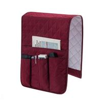 Multifunctional Sofa Armrest Storage Bag Large Capacity With 5 Pockets Sofa Armrest Covers Storage Bag Hanging Design vyno raudonos spalvos