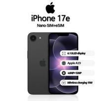 Apple iPhone 17e išmanusis telefonas palaiko Nano-SIM+eSIM, naujas ir neaktyvuotas 256GB juoda