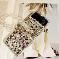 Applicable to Samsung z flip7/6/5 mobile phone case rhinestone Z Fold 5/6 makeup wallet 3/4 all-inclusive protective case Moto Razr 50 black