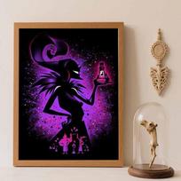 Disney DIY diamond painting 5d Maleficent silhouette with potion cross stitch diamond living room bedroom decoration painting Round 20x30cm purple