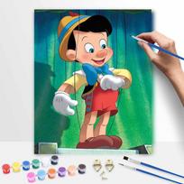 Disney Oil Painting Kit Painting Pinocchio Art Home Bedroom Wall Decor Gift 50x70cm brown