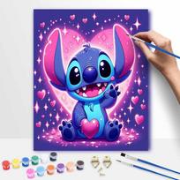 Disney Stitch oil painting painting kit adorable home bedroom wall decoration creative handmade gift 40x50cm pink