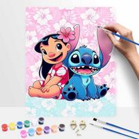 Disney Lilo and Stitch digital oil painting diy coloring handpainted filling home decoration gift canvas wall art for living room decor 50x70cm blue