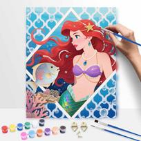 Disney The Little Mermaid oil painting by numbers art kit. handmade diy painting home decoration gifts 20x30cm red
