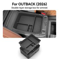Compatible with 26 Subaru Outback Models: Center Console Armrest Storage Box black