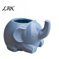 Cute Stationery Organizer 3D Printed Elephant Pen Holder, Minimalist Desktop for Office School Supplies, Study Room Decor Makeup Brush Animal Storage mėlyna