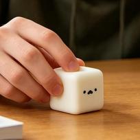 Stress Relief Toy Tabas Squishy Cute Tofu Cube Seal Squeeze Toy Kawaii Fidget Toy Sensory Stress Ball Lovely Birthday Gift white