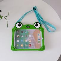 Animacinis žalias varlė su didelėmis akimis planšetinio kompiuterio dėklas, skirtas iPad 7 8 9 10-osios 11-osios 12-osios kartos 10.2 10.9 Air Pro 11 A16 Mini 4 5 6, su stoveliu Mini 4th 5th 7.9in