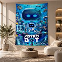 Dekoratyvinis gobelenas, Astro Bot spausdinamas sienos menas, Lengvas sieninis kabinamas elementas miegamojo fonui 150cmx200cm