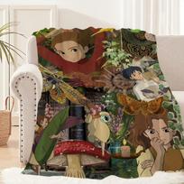 Anime Film A-Arrietty Cute Blanket Plush Nap Sofa rug for Living Room Warm Office Bedroom Birthday Home Travel Kid Gifts 30x40in black