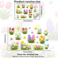 Creative Stickers - Spring Floral Glass Sticker Film for Bedrooms, Living Rooms, Kitchens and Bathrooms JDT-A652 beige