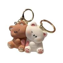 1 pora raktų pakabuko pakabukas Animacinių filmų meškiuko apkabinimas teminis pakabukas raktų pakabukas Magnetinio dizaino raktų pakabuko maišelio papuošimas gimtadienio dovana 1 Pair beige