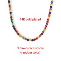Tennis Choker Necklaces Women HipHop Iced Out AAA+ Cubic Zirconia Gold Color Crystal Chain Female Jewelry on The Neck OHN099 chain lenght 33cm white
