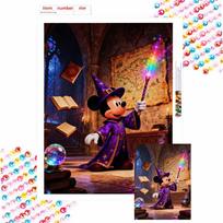 Disney Diamond Painting DIY Magical Mickey Diamond Art Painting Set for Home Office Decoration Handmade Gifts Round 20x30cm brown