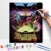 Disney Villains Characters Oil Paint By Numbers Hand Painting Kit. Home Decor Gift 20x30cm gray