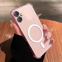 Case for Samsung Galaxy A07,A06 5G,A06 4G,A05 Cute Airbag Corner Pastel Matte Magnetic Casing Semi Shockproof Phone Cover Galaxy A06 5G white