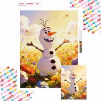 disney olaf diamond painting full diamond art kit handmade diy home decoration gift Round 20x30cm beige