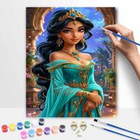 Disney Jasmine Princess Oil Painting Kit Home Decor Gift 20x30cm black