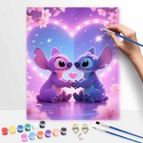 Disney Stitch love oil painting hand painting coloring painting handmade diy home decoration gift 50x70cm blue