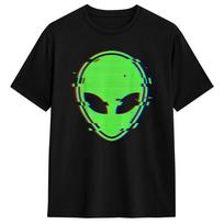 Streetwear T Shirt Summer Ghost Trippy Vaporwave Halloween Techno Rave Edm Dj Music Novelty T Shirts Cotton Tshirt Short Sleeve 2XL green