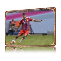 Robertas Lewandowskis Futbolo Plakatas Individualus Vintažiniai Metaliniai Ženklai Sienų Menas Retro Skardinė Plokštelė Futbolo Gerbėjams Dekoravimas Namuose 30x40cm(11.8x15.7inch) gray