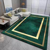 Luxury Geometric Area Rug – Washable Plush Gold & Green Living Room Carpet, Oversized Bedroom Bedside Mat 120x160cm gray