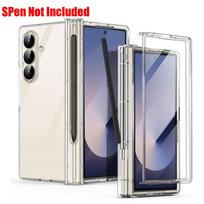 For Samsung Galaxy Z Fold 7 Case Clear Built-in Screen Protector S Pen Holder Full Body Cover for Samsung Galaxy Z Fold 6 5 4 3 Galaxy Z Fold7 gryna