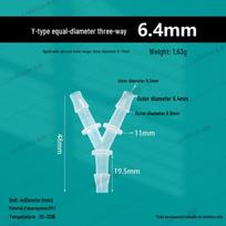 Y-Type Three-Way Barb Hose Connector - PP Equal Diameter for Aquaculture Oxygen.