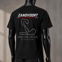 Zandvoort Circuit Track Tee Formula Racing Circuit Track Map T-Shirt Motorsport the charming paddock Gift for racer F1 Track Fans Shirt 130 black