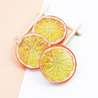 10Pieces Pvc Material Simulation Lemon Slices Lifelike Plastic Fruit Party Decoration Fake Lemon Decoration Fruit Ornament Diameter approx. 5cm beige
