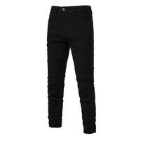 Autumn Denim Jeans Pants Men Slim Fit Straight Jeans for Men Quality Cotton Business Casual Wear Mens Denim Pants 31 black
