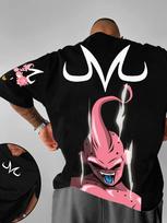 Vasaros vyriški marškinėliai Dragon Ball Z Animacinių filmų spaudinio dizainas Goku Grynos medvilnės trumpomis rankovėmis Madingi gatvės laisvalaikio kvėpuojantys viršutiniai drabužiai 4XL white