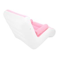 Inflatable Sofa Bed, Portable Foldable PVC Soft Flocking Blow Up Couch Fast Inflation Lounge Ch  Sofa Suitable for Indoor Living Room Gaming Bedroo pink